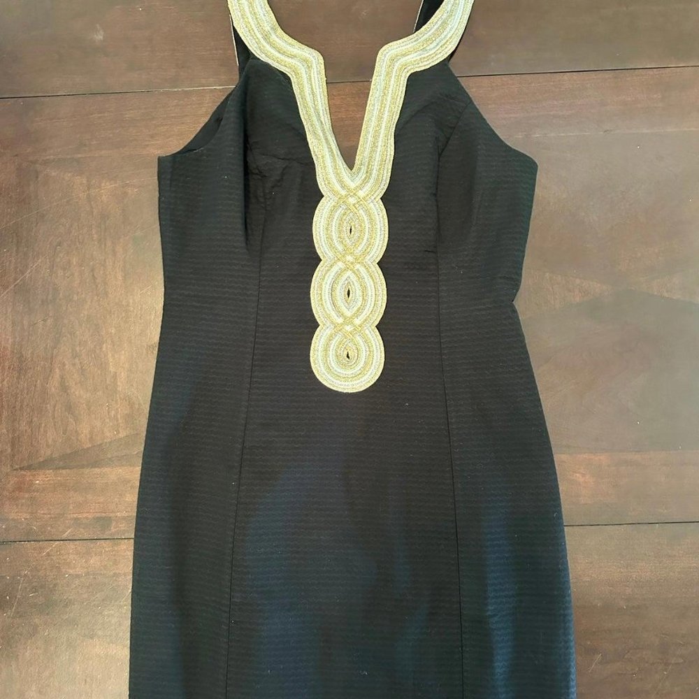 Lilly Pulitzer Valli Shift Dress Onyx Women Size 8